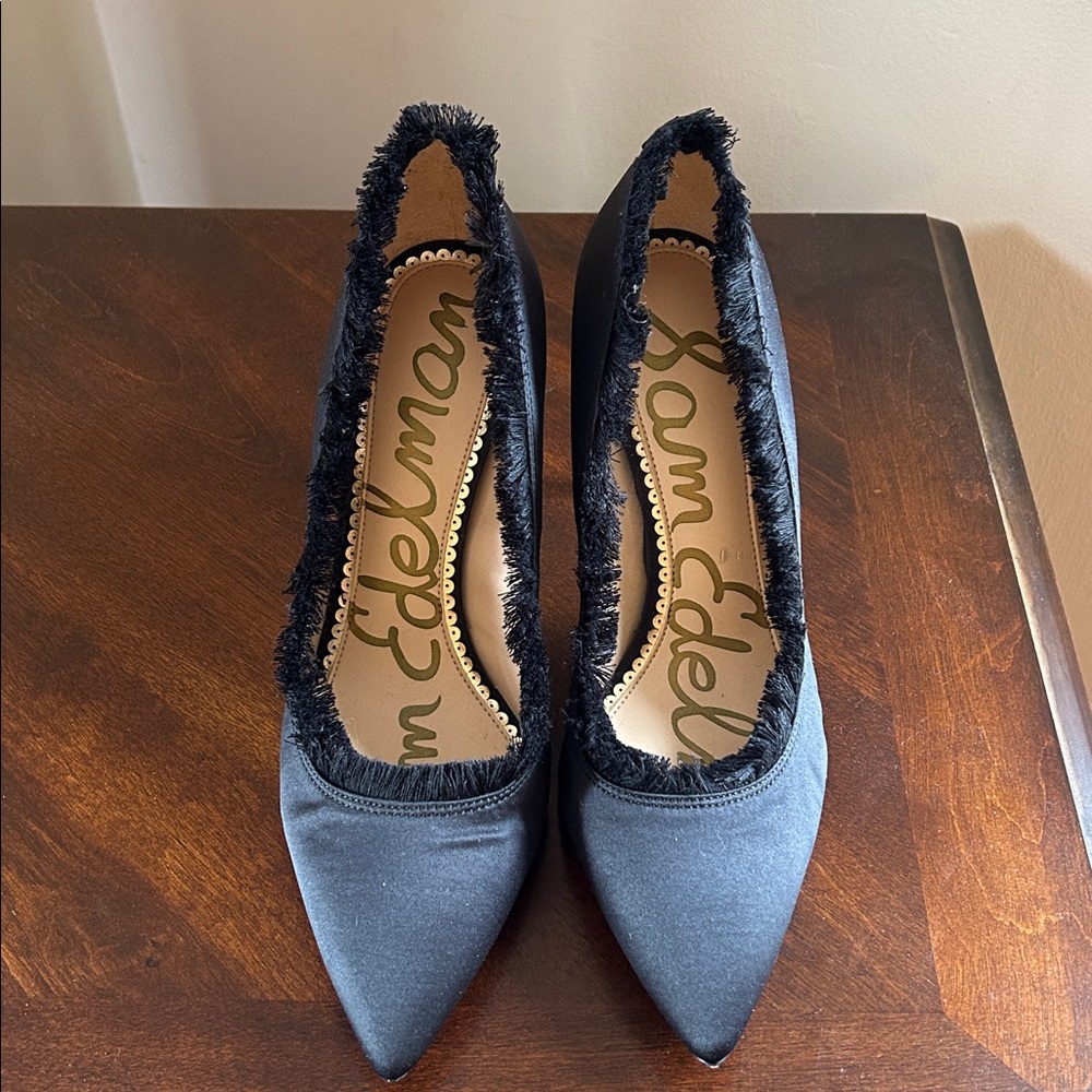 Sam Edelman Black Haylan Frayed Pumps - Picture 6 of 16